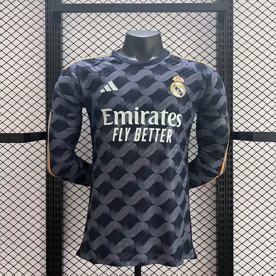 Real Madrid 23-24 Away Long Sleeve Jersey - Player Version